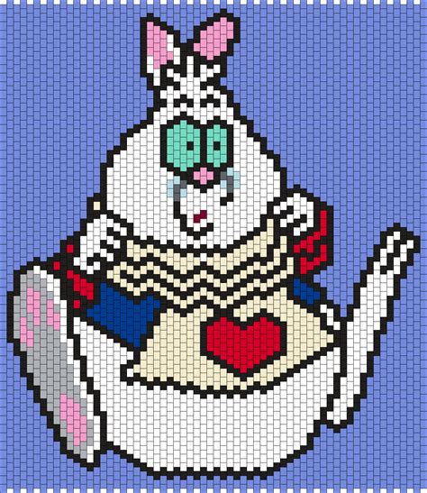 Alice In Wonderland S White Rabbit Bead Pattern Melty Bead Patterns