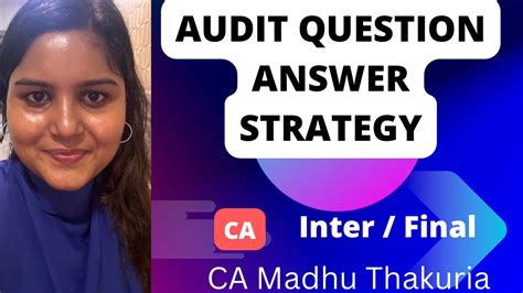 CA Exams Audit Q A Flowchart Material Coming CA Madhu Thakuria YouTube