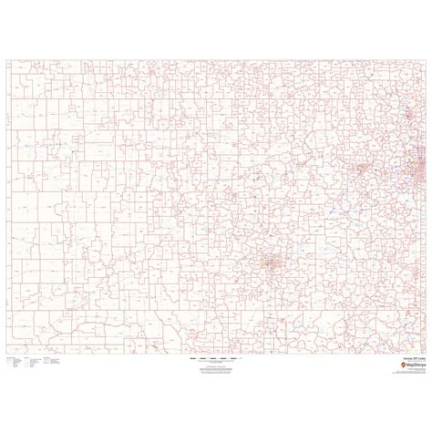 Kansas - Zip Code Map by Map Sherpa - The Map Shop