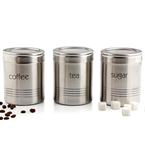 3pc. Stainless Steel Coffee/Tea/Sugar Canister Set - 13 Deals