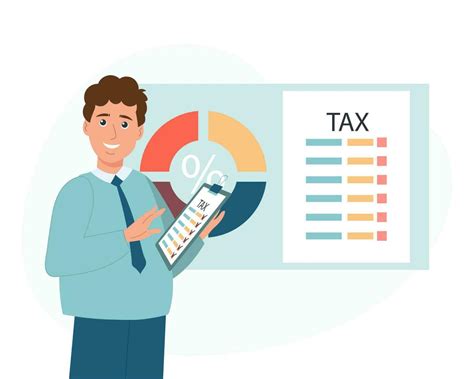 tax declaration illustration character male preparing documents