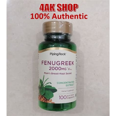 Fenugreek 2000 Mg Per Serving 100 Capsules Lactation Support Piping