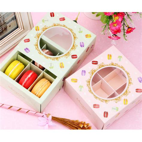 Jual Box Kemasan Macaron Coklat Cookies Mini Kotak Sekat 6 Murah