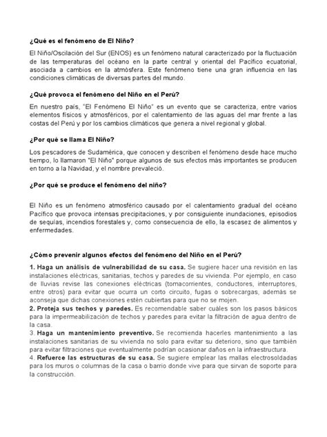 Qué Es El Fenómeno De El Niño Pdf El Niño Geografía Física