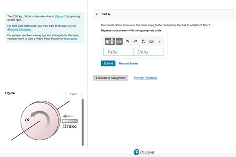 Solved Part A The Kg Cm Diameter Disk In Figure Chegg