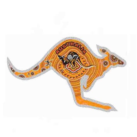 Magnet Aluminum Kangaroo Aboriginal - Memories of Australia