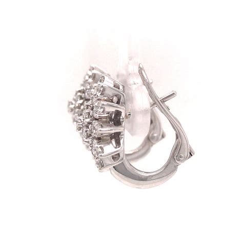 18k Diamond Cluster Earring White Gold For Sale At 1stdibs