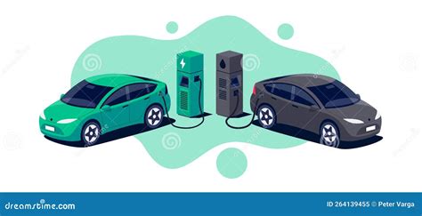 Comparing Electric Car Versus Gasoline Car With Directional Sign