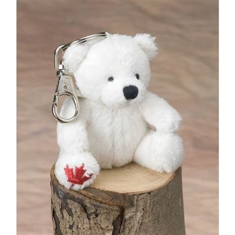 POLAR BEAR WILDLIFE PLUSH KEYCHAIN