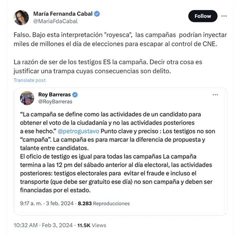 María Fernanda Cabal Contradijo A Roy Barreras Por Donación De Fecode A