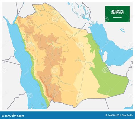 Saudi Arabia Physical Map - No Text Cartoon Vector | CartoonDealer.com ...