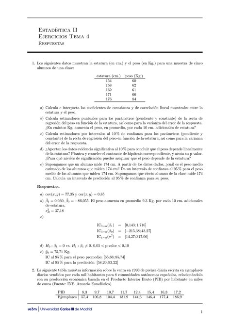 Soluciones Ejercicios Tema Ejercicios Tema Respuestas Los