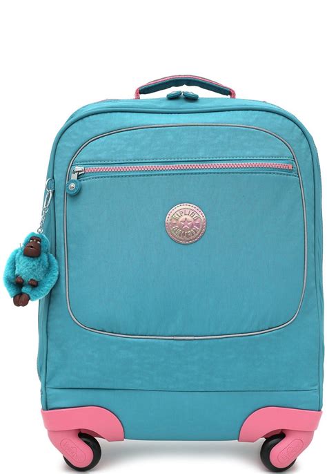 Mochila De Rodinhas Kipling Turquoise Azul Sacos Mochila De Rodinha