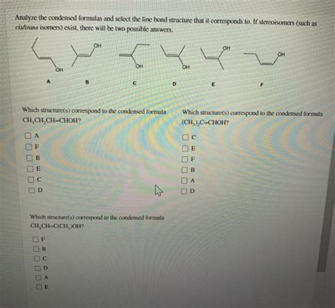 Solved Analyze The Condensed Formulas And Select The Line Chegg