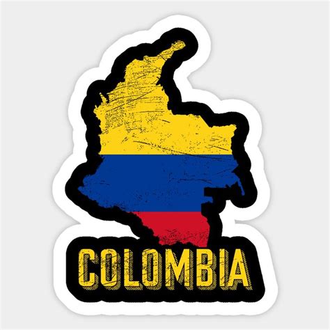 Colombia Map Colombian Flag Sticker - Personalize Your Accessories