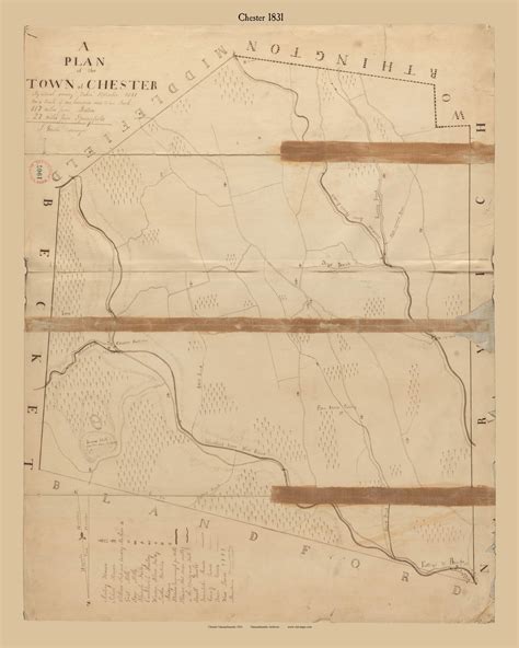 Chester Massachusetts Old Town Map Reprint Roads Place Names