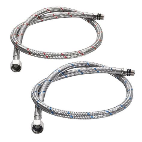 Aquaterior® 28 Braided Faucet Hoses 38 Female X M10 Male Stainless