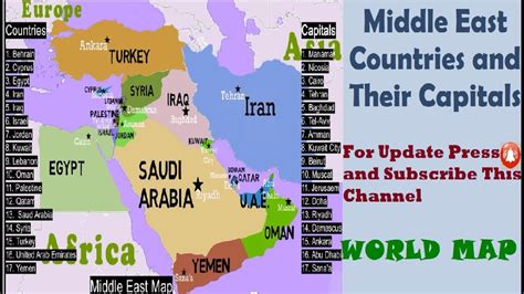 Map Of Middle East And Capitals - Washington Map State