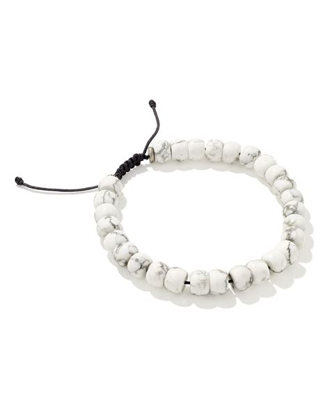 Cade Oxidized Sterling Silver Beaded Bracelet In White Howlite Kendra Scott