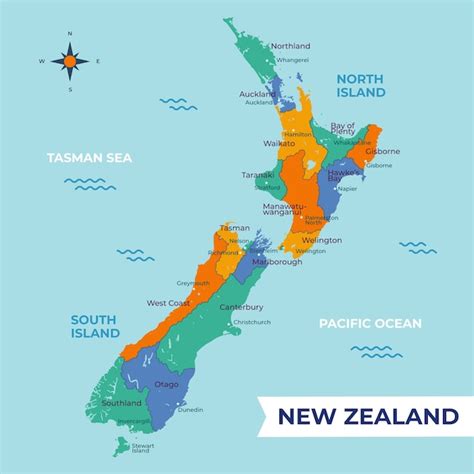 Premium Vector Hand Drawn New Zealand Map Illustration