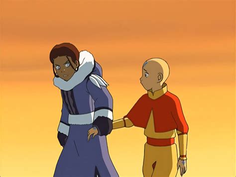 Aang And Katara Walking Away From Sokka And The Rest Of The Southern