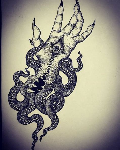 Post 171432586573 Tentacle Hand By Ludo Mortuus Scary Tattoos Spooky