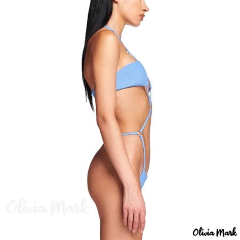 Olivia Mark Solid Color Sexy Hollow One Piece Swimming Suit Olivia Mark