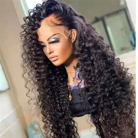 30 34 Inch Loose Deep Wave Hd Frontal Wigs For Women Curly Human Hair