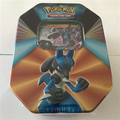 New Sealed 2021 Pokemon Lucario V Forces Tin