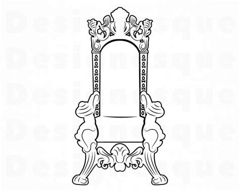 Throne Chair Outline Svg Throne Svg Throne Chair Clipart Etsy