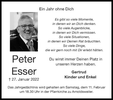 Traueranzeigen Von Peter Esser Aachen Gedenkt