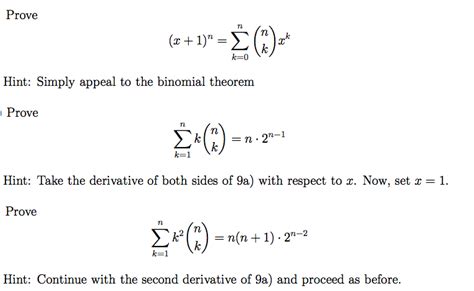 Solved Prove X 1 N Sigma K 0 N N K X K Prove