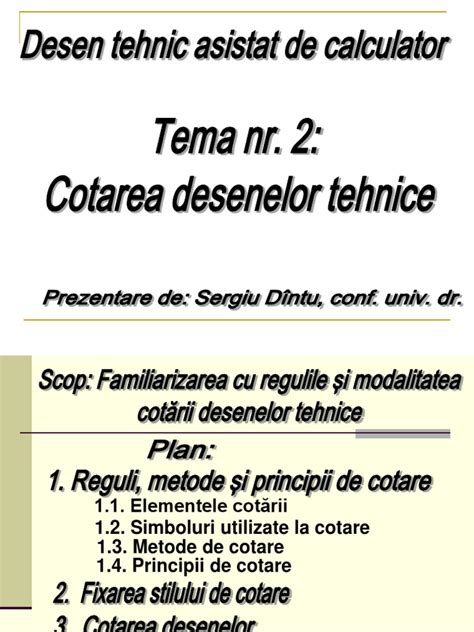 PDF DT Tema 2 Cotarea Desenelor FCIM DOKUMEN TIPS