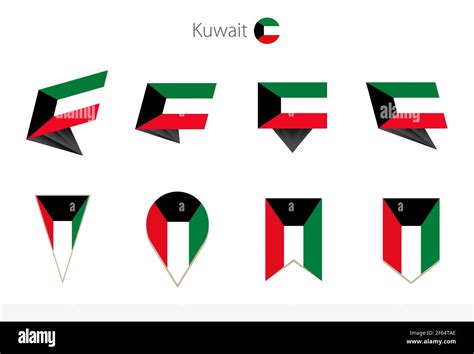 Kuwait National Flag Collection Eight Versions Of Kuwait Vector Flags