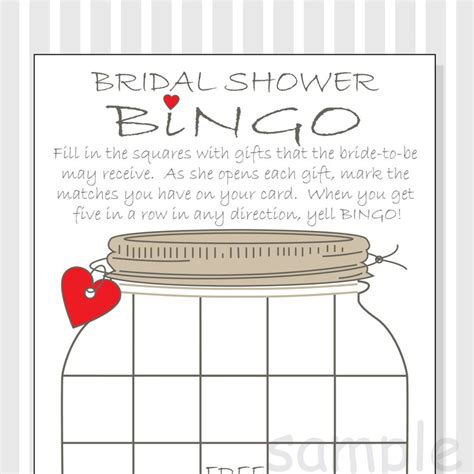 Bridal Shower Bingo Printable Cards Gift Bingo Rustic - Etsy