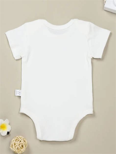 Cute Baby Onesies Funny Letter Print Cotton Comfortable Crew Temu