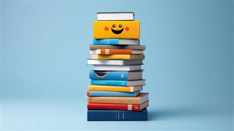 Premium AI Image | A stack of books emoji with colorful covers