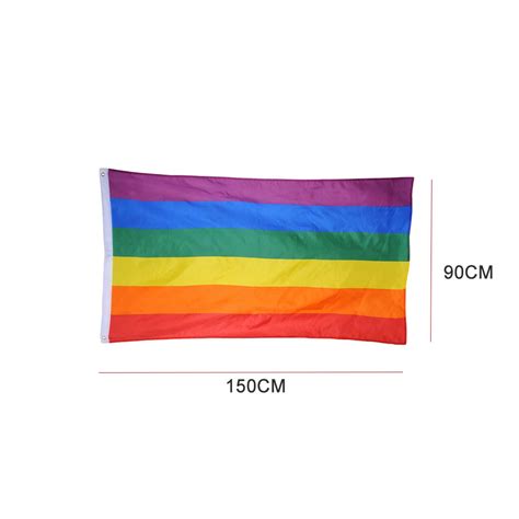90x150cm LGBT Flag Lesbian Gay Pride Friendly Colo Vicedeal