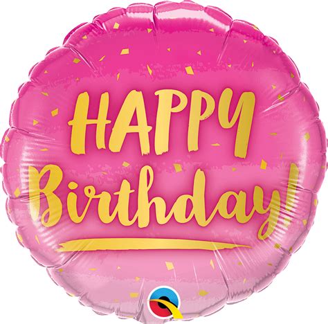 Happy Birthday Foil Balloon Pink Transparent File PNG Play