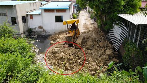 Continue Work Take The Stone Fill For Electricity Pillar By Operator