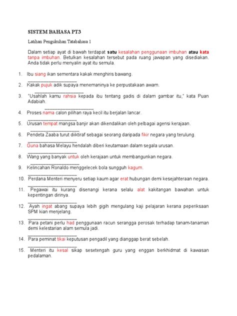 Latihan Analisis Kesalahan Bahasa Pt3 Nerveploaty