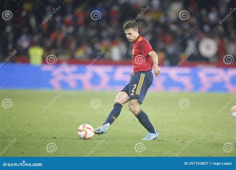 CÃ©sar Azpilicueta Defender Of Spain In Action During A Friendly Match