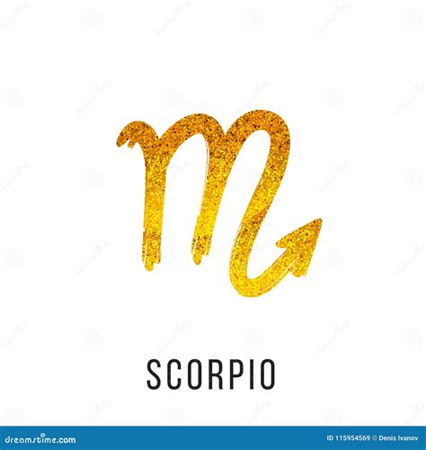 Scorpio Gold Glitter Vector Zodiac Sign Stock Vector Illustration Of