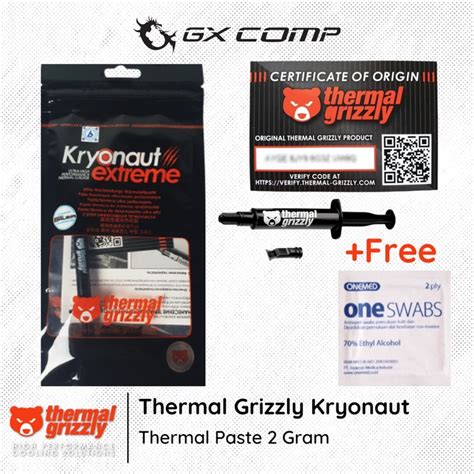 Jual Thermal Grizzly Kryonaut Extreme Gram Thermal Paste Compound