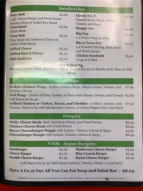 Menu at Eddie's Restaurant, Mansfield, US-15