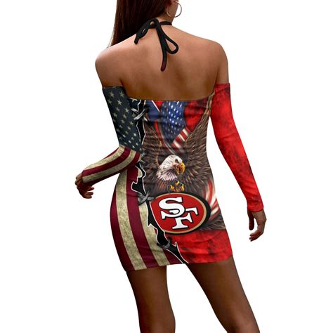 San Francisco 49ers Halter Lace Up Dress 47 Sportique Shop