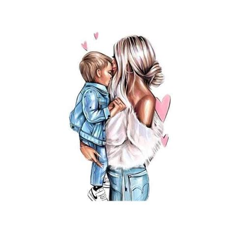 Mother And Son Love Illustration