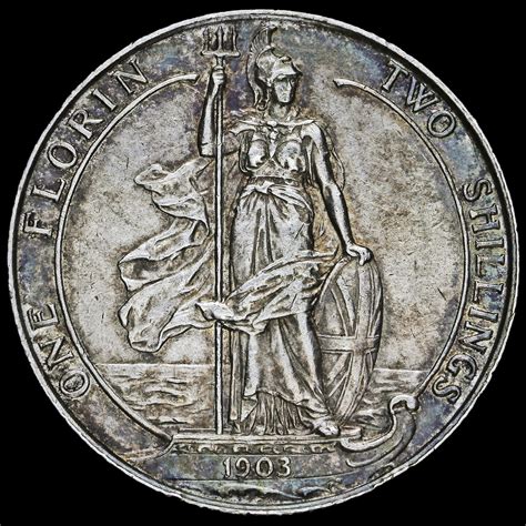 1903 Edward VII Silver Florin Scarce GVF