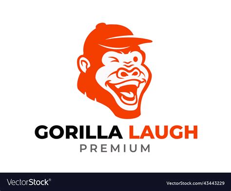 Gorilla laugh animal head cartoon wearing cap Vector Image