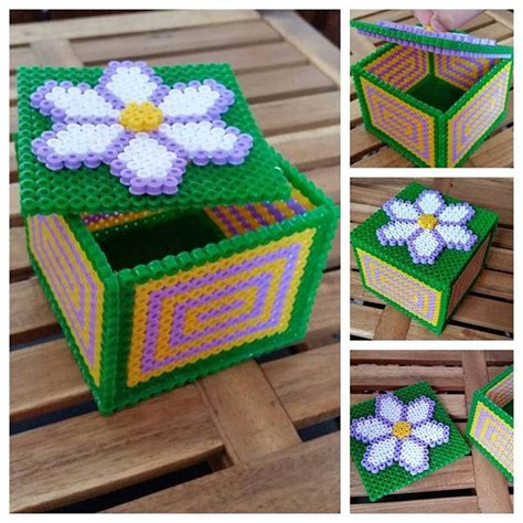 Box Perler Beads By Boltushechka Perler Beads Designs 3d Perler Bead Melty Bead Patterns